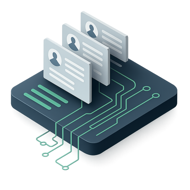 Perfiles de cliente conectados sobre plataforma tecnolÃ³gica CRM